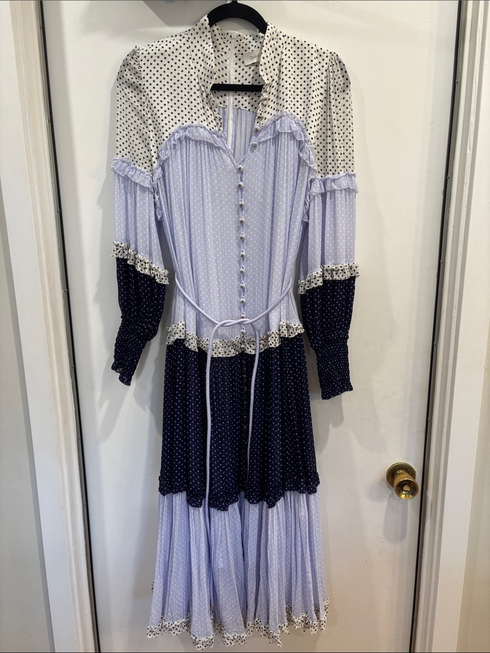NEW Zimmermann Ruffled Patchwork Effect Crepon MIDI Shirt Dress HTF - Picture 4 of 6